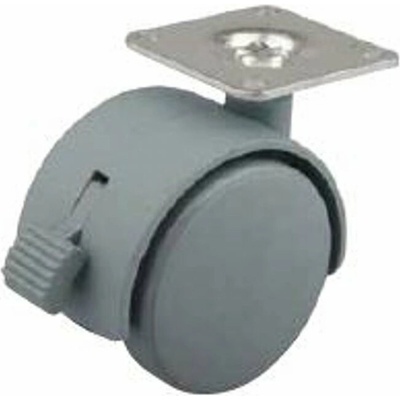 Strong Koliesko 40 mm otočné s brzdou / šedé