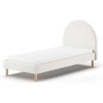 VIPACK Бяло тапицирано единично легло с решетка 90x200 cm MOON - Vipack (MNBE9014)