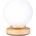 TopMebel Настолна лампа Luma TopMebel E27 дървена - стъклена в натурален - бял цвят Ø12x18cm