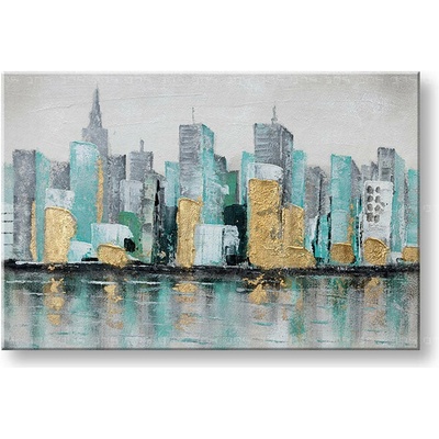 Maľovaný obraz na stenu MESTO 90x60 cm - 90×60 cm / Klasický 2 cm