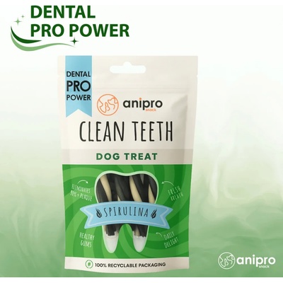 anipro Dental Pro Power - усукани солети трицветни със спирулина, 84 г