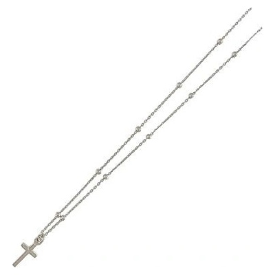 InfinitySilver Stříbrný náhrdelník s kuličkami a křížkem 16525142+