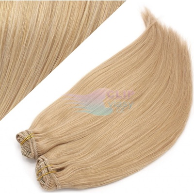 DELUXE 40cm clip in vlasy REMY přírodní blond 22 – Zboží Dáma