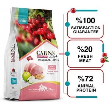 The Maya Family Carni Life Cranberry ADULT Light Hyper Premium - храна за Всички Породи Кучета с ПУЙКА И ЯБЪЛКА - 2, 5 кг, Турция