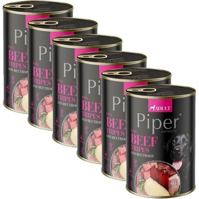 Piper Adult s hovädzími držkami a červenou repou 6 x 400 g