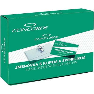 Concorde Jmenovka s klipem Concorde - 6 x 9 cm / na šířku / s klipem i špendlíkem 265956 – Zboží Dáma