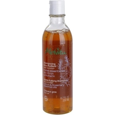 Melvita Hair jemný čistiaci šampón pre mastné vlasy Lemon & Rosemary Essentials Oils Sulfate Free 200 ml