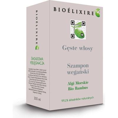 Bioelixire šampon na růst vlasů veganský proti vypadávání vlasů husté vlasy 300 ml