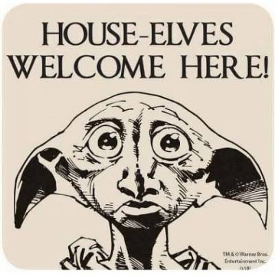 CurePink Tácek pod sklenici Harry Potter Dobby 10x10cm