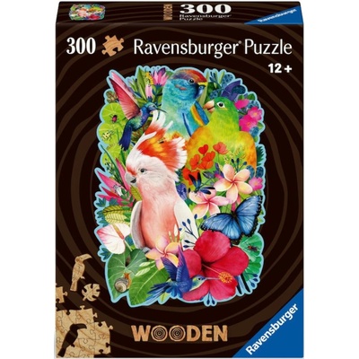 Ravensburger Дървен пъзел Ravensburger от 300 части - Красиви птици (12000760)