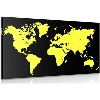 Obraz žlutá mapa na černém pozadí - 60x40