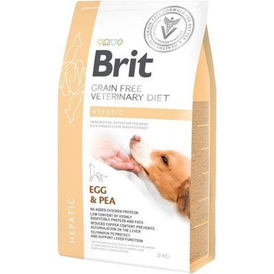 Brit Veterinary Diets Dog Hepatic за подпомагане на чернодробната функция при хронична чернодробна недостатъчност с Яйца и грах 2kg