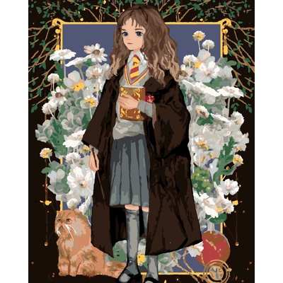 ZUTY Malování podle čísel HERMIONA A KŘIVONOŽKA MEZI KVĚTINAMI HARRY POTTER Rozměr 40 x 50 cm Rámování vypnuté plátno na rám