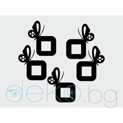 Орнамент с пеперуда за ел. ключ/контакт за стена (комплект 6 бр. ) (2046)