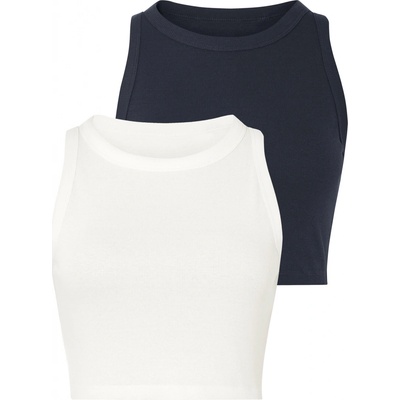 Esmara žebrovaný crop top 2 kusy bílá navy modrá – Sleviste.cz