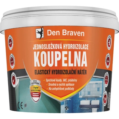 Den Braven Jednosložková hydroizolace KOUPELNA 5 kg medově hnědá