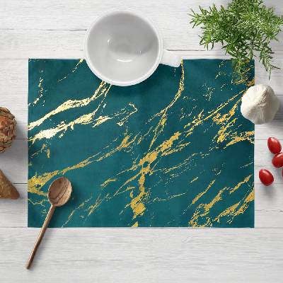 Biante Zamatové prestieranie Isabela IBL-025 Zlatý mramor na petrolejovom 30x40 cm