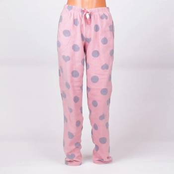 Image 1 of Поларен панталон-пижама в розово със сърца и точки