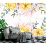 Art Gift Decor Фототапет Мраморна стена в цветя