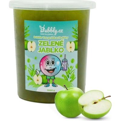 Bubbly.cz Domácí Bubble Tea Práskací kuličky zelené jablko 1 kg