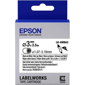Epson LK-4WBA3 C53S654903 4мм x 3м, черно копиране / бял фон, оригинален термоусадочен шлаух (C53S654903)