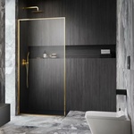 Radaway Параван за душ кабина Radaway Modo F SL II, златисто-прозрачен, 65 см, закалено стъкло 8 мм, ляв (10419065-99-01L)