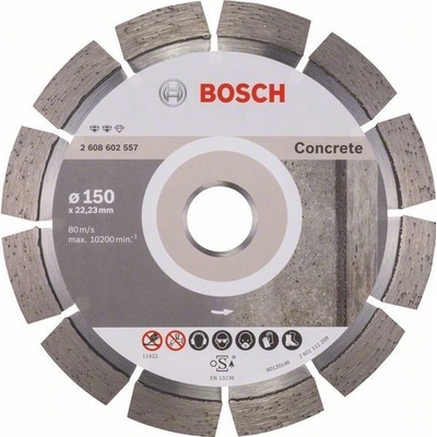 BOSCH Diamantový deliaci kotúč Expert for Concrete - 150 x 22,23 x 2,4 x 12 mm - 2608602557