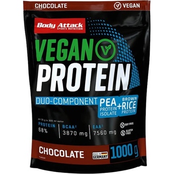 Body Attack Sports Nutrition Vegan Protein | Duo-Component Pea + Brown Rice [1000 грама] Ванилия