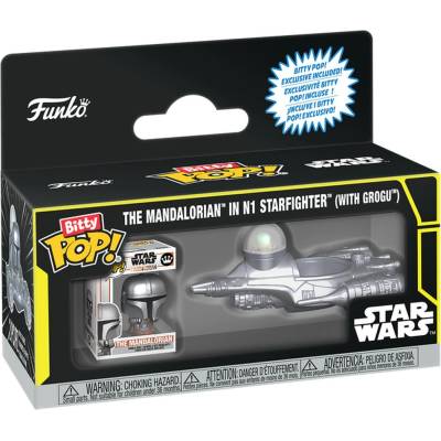 Funko Мини фигура Funko Bitty POP! Rides: Star Wars - The Mandalorian in N1 Starfighter (with Grogu) (114016)