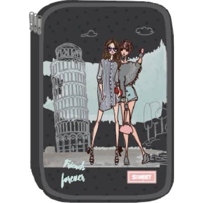 Eurocom Несесер Street Pisa, 2 ципа, пълен, 21x13x5 cm (24459-А-PISA)