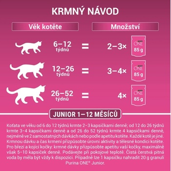 Purina One Junior mini filetky s lososom a mrkvou v šťave 12 x 85 g