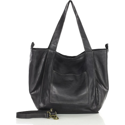 Mazzini Marco kožená shopper taška v241a čierna