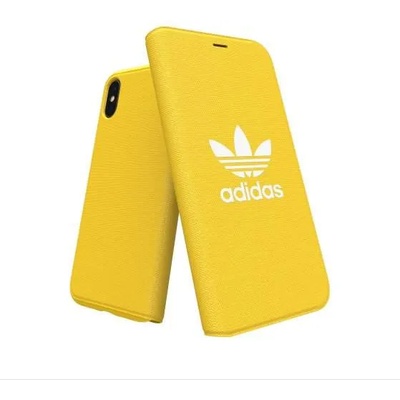 Adidas Originals Booklet Case - хоризонтален текстилен калъф за iPhone XS, iPhone X (жълт)