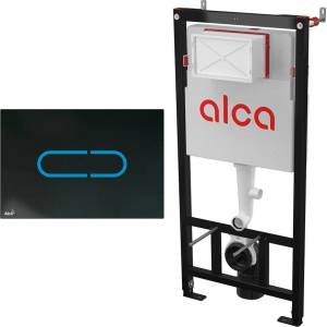 Alcadrain Комплект тоалетно казанче с вградена рамка Alca AM101/1120 и черен бутон за активиране NIGHT LIGHT-1 със сензор плюс захранване 230 V (NIGHT LIGHT-1+AM101/1120+AEZ310)