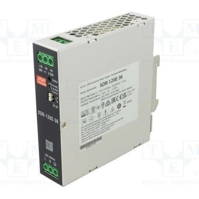 MEAN WELL XDR-120E-36 Napájecí zdroj: spínaný; na lištu DIN; 120W; 36VDC; 0÷3,33A; OUT: 1