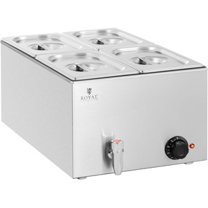 Royal Catering Бен мари - 600 W - 4 GN 1/4 - кран за източване RCBM_GN1/4 (RCBM_GN1/4)