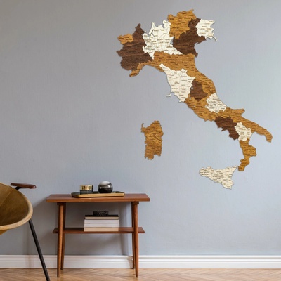 Drevená mapa Talianska 241 x 250 cm