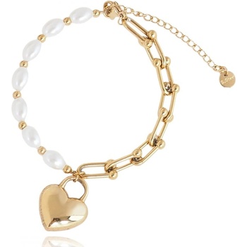 Bijutanki Позлатена Гривна от Медицинска Стомана - Сърце