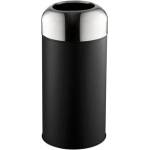 Dayco Metal Кош за отпадъци, отворен, кръгъл, ø28 х 67 cm, 40 L, черен (0890B)