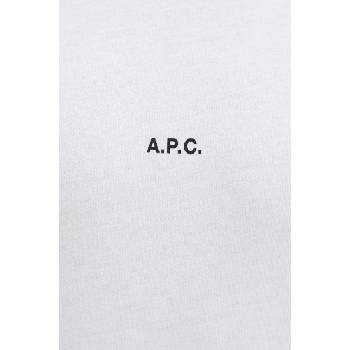 APC Памучна тениска A. P. C. t-shirt boxy micro logo GOTS в бяло с изчистен дизайн COHBW. H26386 (COHBW.H26386)