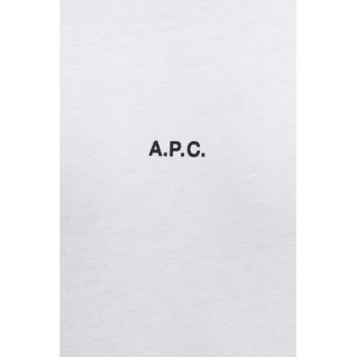 APC Памучна тениска A. P. C. t-shirt boxy micro logo GOTS в бяло с изчистен дизайн COHBW. H26386 (COHBW.H26386)