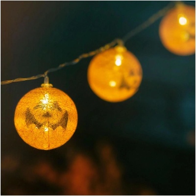 Family LED Dekorační řetěz HALLOWEEN 10xLED 2xAA 1,5 m dýně LC3478