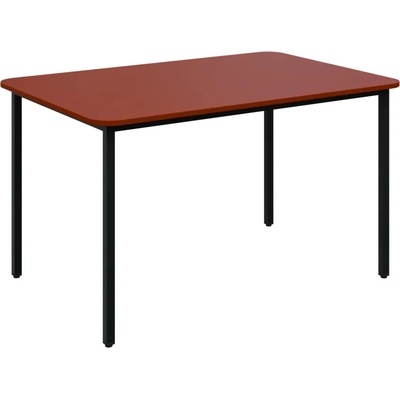 JSBR 130 N jídelní stůl kovová podnož černá deska 18 mm 1300 x 900 mm cihlově červená