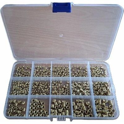 Sada mosazných závitových vložek M2-M4 (pro 3D tisk) 600ks