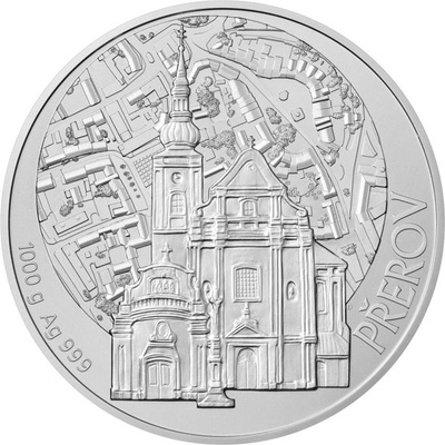 Česká mincovna Stříbrná medaile Statutární město Přerov stand 1000 g
