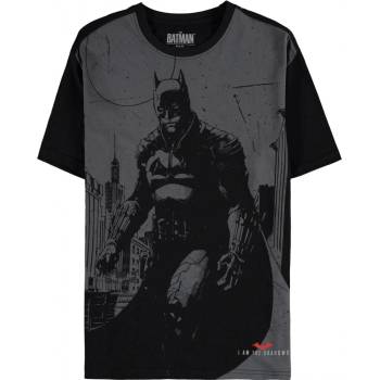 CurePink pánské tričko DC Comics Batman: Gotham City černá