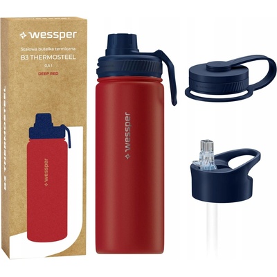 Wessper termoska B3 THERMOSTEEL 500 ml Deep red