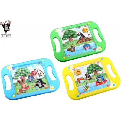 Kuličková hra Krtek plast hlavolam 20x15cm 3 barvy 12ks v boxu