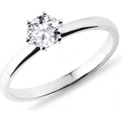 Klenota Zásnubný prsteň z bieleho zlata s 0,5ct diamantom k0005072