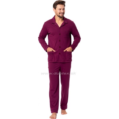 Richard 1393 1 pánské pyžamo dlouhé bordó